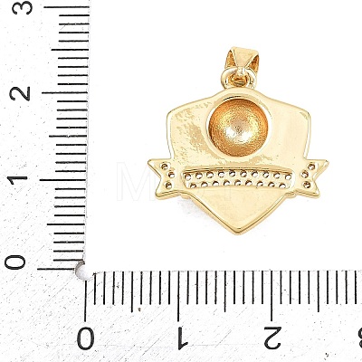 Football Brass Micro Pave Cubic Zirconia Pendants KK-A297-09F-G-1
