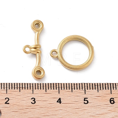 Ion Plating(IP) 304 Stainless Steel Ring Toggle Clasps STAS-A092-09C-G-1