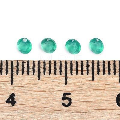 Faceted Natural Green Onyx Agate(Dyed & Heated) Cabochons G-I295-05C-07-1