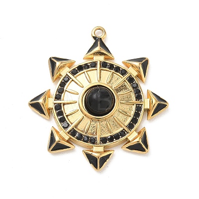 304 Stainless Steel Enamel Pendants STAS-F360-02G-1