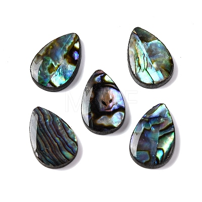 Natural Paua Shell Epoxy Resin Cabochons SSHEL-S279-01E-1