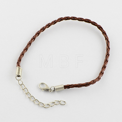 Trendy Braided Imitation Leather Bracelet Making BJEW-S076-016-1