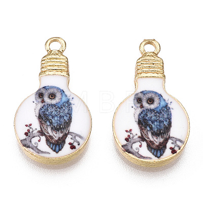 Printed Alloy Enamel Pendants ENAM-N056-178-12-1