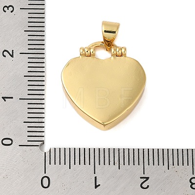 Rack Plating Brass & Clear Cubic Zirconia Pendants KK-S372-25G-1