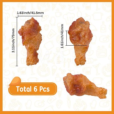6Pcs Artificial Plastic Models DJEW-SC0001-28-1
