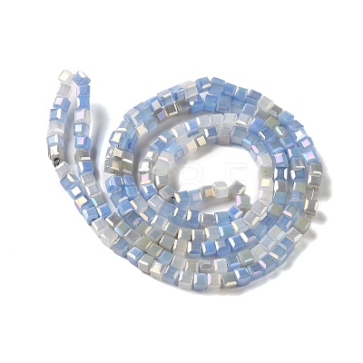 Electroplate Glass Beads Strands EGLA-F121-FR-B08-1