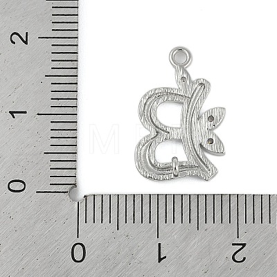 Brass Crystal Rhinestone Letter Links Connector Charms KK-S395-06P-B-1