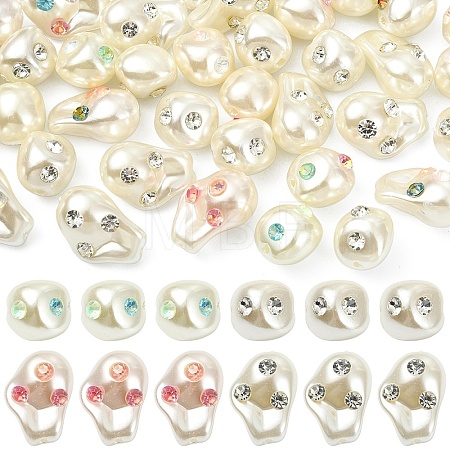 20Pcs 4 Styles Baroque Style ABS Plastic Imitation Pearl Beads SACR-YW0002-16-1