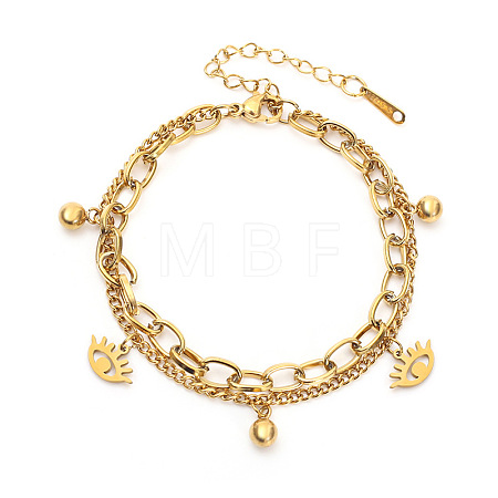 201 Stainless Steel Charm Bracelets WG11553-05-1