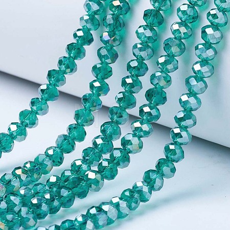 Electroplate Glass Beads Strands EGLA-A034-T10mm-B04-1