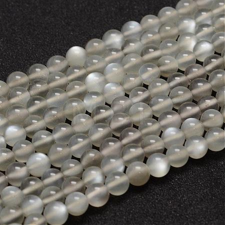 Natural Grey Moonstone Beads Strands G-F306-07-6mm-1