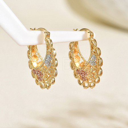 Brass Hollow Hoop Earrings NR0878-2-1