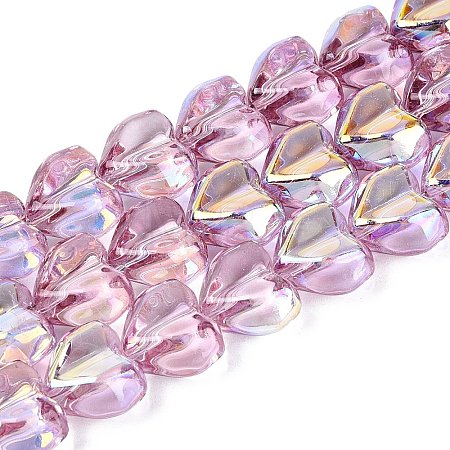Electroplate Transparent Glass Beads Strands EGLA-N056-01A-05-1
