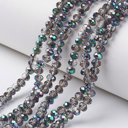 Electroplate Transparent Glass Beads Strands EGLA-A034-T6mm-Q13-1