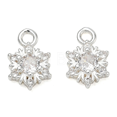 Brass Micro Pave Clear Cubic Zirconia Charms CU-CBAB0CF-23S-1