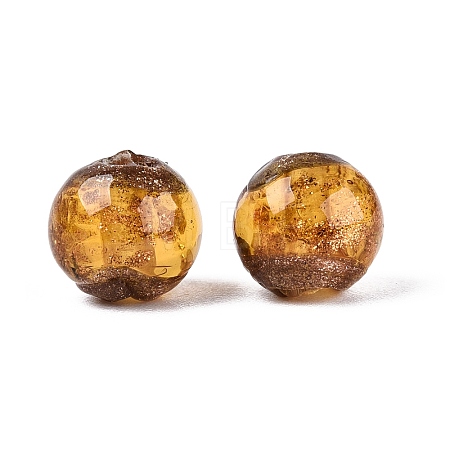 Handmade Gold Sand Lampwork Beads LAMP-N045-01B-08-1