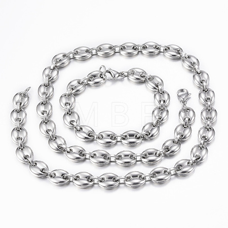 Tarnish Resistant 201 Stainless Steel Jewelry Sets SJEW-F157-19P-1