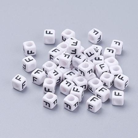 Acrylic Horizontal Hole Letter Beads PL37C9308-F-1
