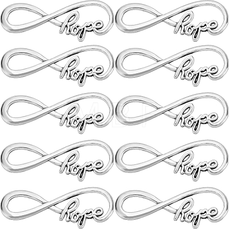 50Pcs Tibetan Style Alloy Infinity with Word Hope Connector Charms TIBE-SC0004-59-1