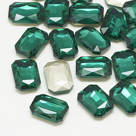 Pointed Back Glass Rhinestone Cabochons RGLA-T079-10x14mm-15-1