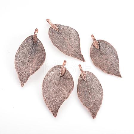 Electroplated Natural Leaf Big Pendants IFIN-Q119-03H-1