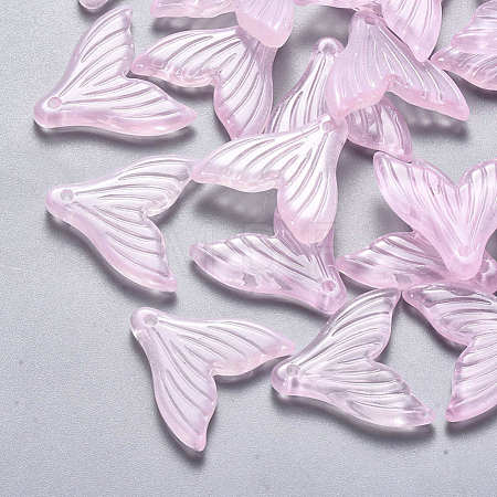 Transparent Spray Painted Glass Pendants X-GLAA-S190-009A-05-1