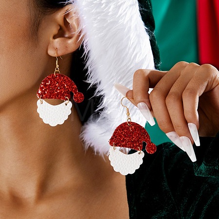 Imitation Leather & Resin Dangle Earrings FS-WG3DD99-01-1
