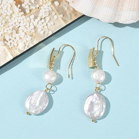 Natural Pearl Dangle & Drop Earrings EJEW-JE07425-1