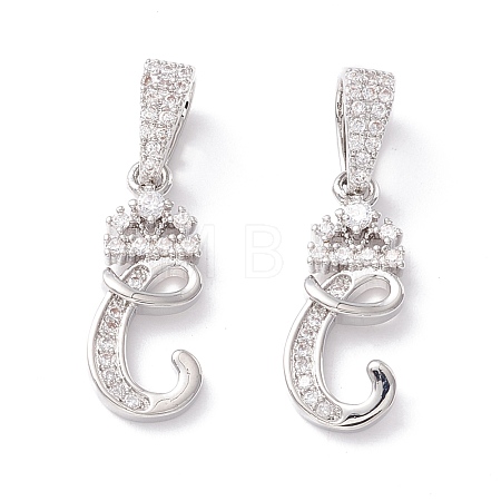 Eco-Friendly Brass Micro Pave Cubic Zirconia Pendants KK-K265-01P-C-1