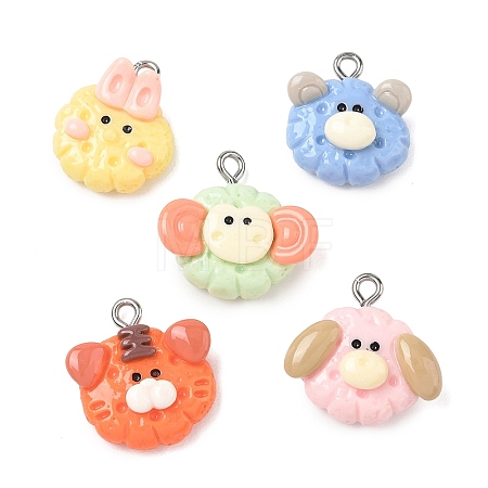 Kawaii Animal Opaque Resin Pendants RESI-B044-01P-1