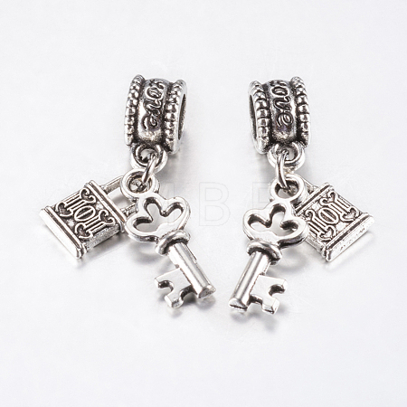 Tibetan Style Alloy European Dangle Charms PALLOY-F199-21AS-1