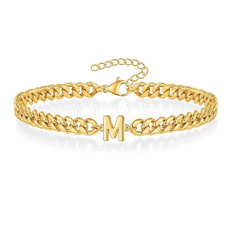 Letter 304 Stainless Steel Link Bracelets FS-WG7830E-12-1