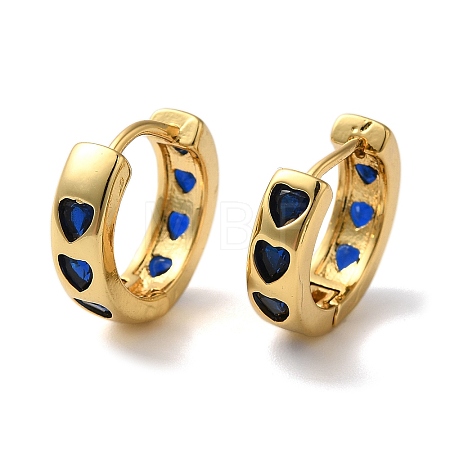 Rack Plating Brass Micro Pave Cubic Zirconia Hoop Earrings EJEW-L224-57G-03-1