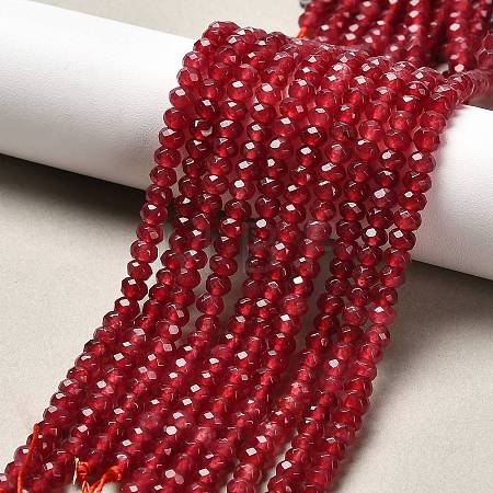 Dyed Natural Malaysia Jade Rondelle Beads Strands G-E316-2x4mm-10-1