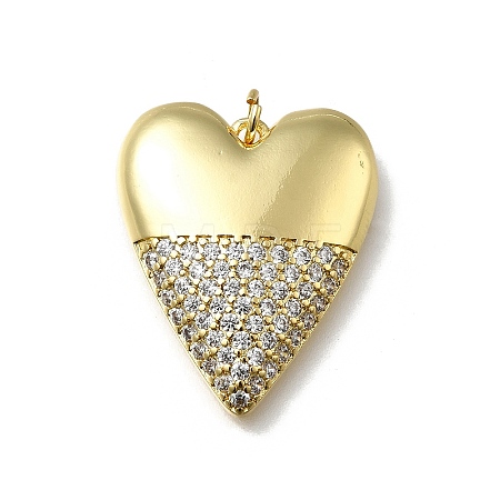 Brass Micro Pave Cubic Zirconia Pendants KK-C090-42G-07-1