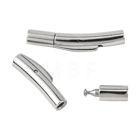 Tarnish Resistant Column 304 Stainless Steel Bayonet Necklace Clasps STAS-O035-05-1