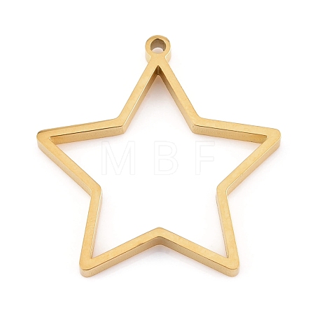 Ion Plating(IP) 304 Stainless Steel Open Back Bezel Pendants STAS-K208-11G-1