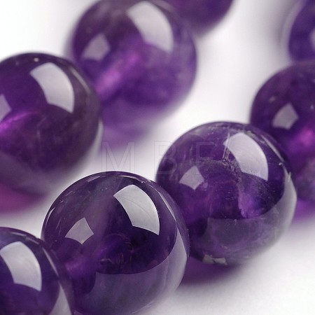 Round Natural Amethyst Gemstone Bead Strands G-J333-01-6mm-1