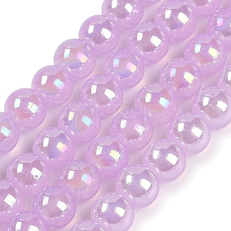 Baking Paint Electroplate Glass Beads Strands GLAA-G120-01D-1