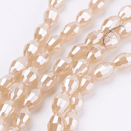 Electroplate Glass Beads Strands EGLA-J013-4X6mm-F18-1