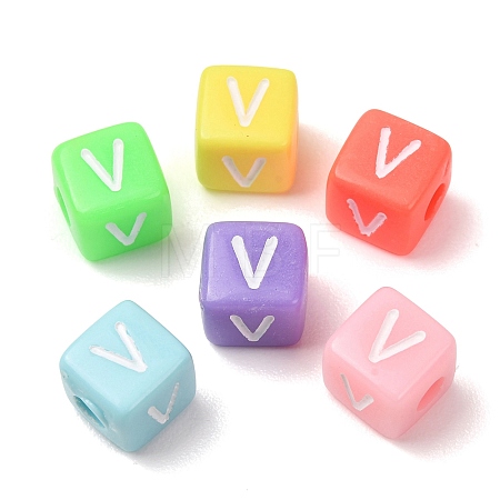 Opaque Acrylic European Beads AC-CBA7A73-01V-1