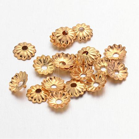 Golden Iron Flower Bead Caps X-IFIN-D023-G-1