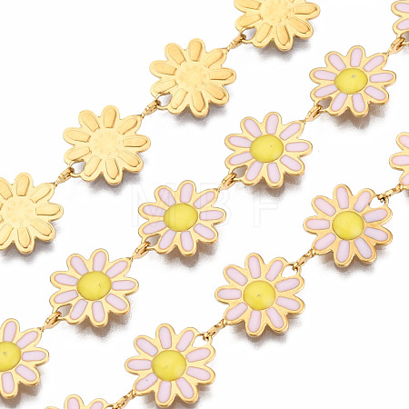304 Stainless Steel & Enamel Link Chains CHS-Q004-001I-NF-1