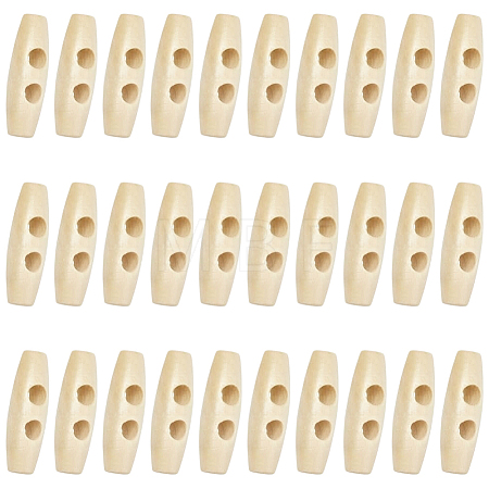 30Pcs Natural Wood Buttons FIND-GF0009-92B-1