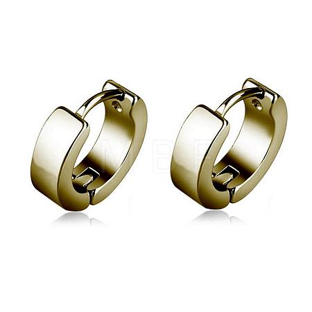 Brass Huggie Hoop Earrings EJEW-EE0002-252C-1