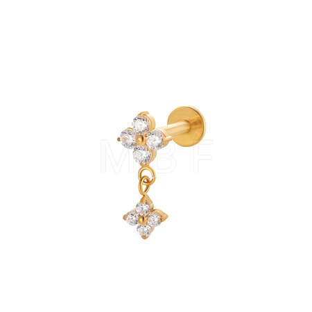 Titanium Alloy Cubic Zirconia 17 Gauge Flower Internally Threaded Labrets WG71E87-12-1