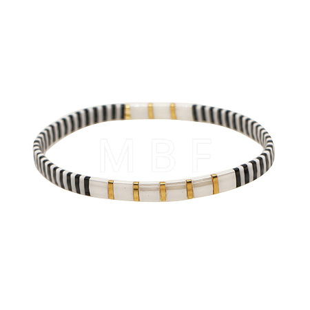 Bohemian Glass Seed Beaded Stretch Bracelets JM4508-10-1