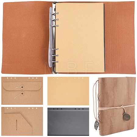 Rectangle Imitation Leather with Alloy Scrapbook DIY Binder Photo Album AJEW-WH20006-475C-1