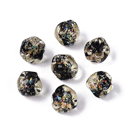 Handmade Gold Sand Lampwork Beads LAMP-Q039-03E-1