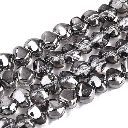 Electroplate Transparent Glass Beads Strands EGLA-Q133-01A-03-1